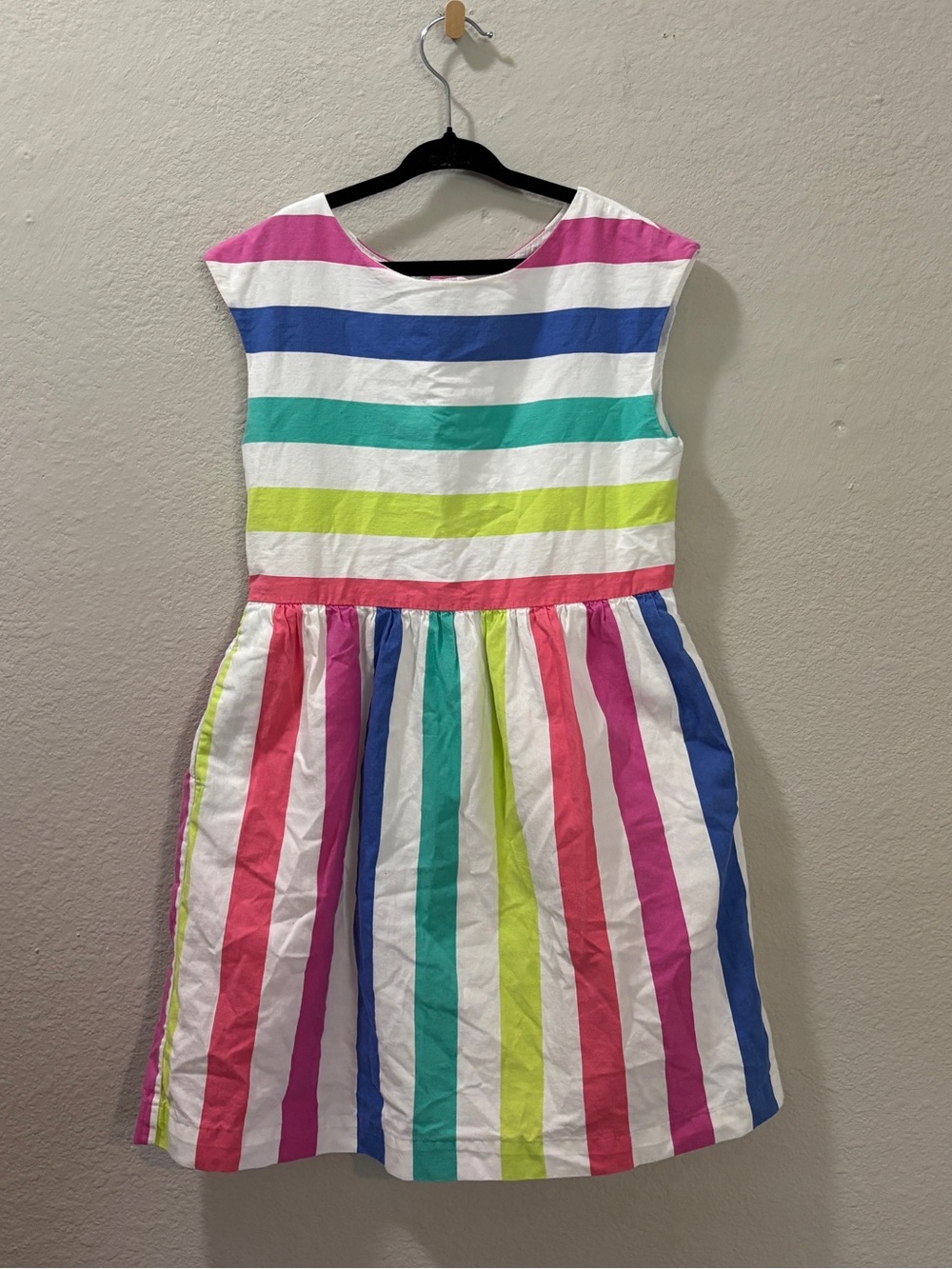 Gap Kids Pastel Stripe Cotton  Sleeveless Keyhole Back Dress Size Medium (8)